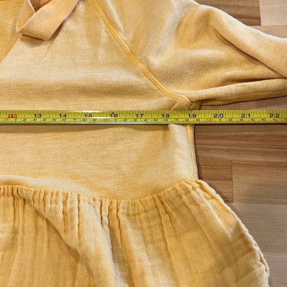 Free People gold Jersey knit cropped top with ruffle - Picture 12 of 13